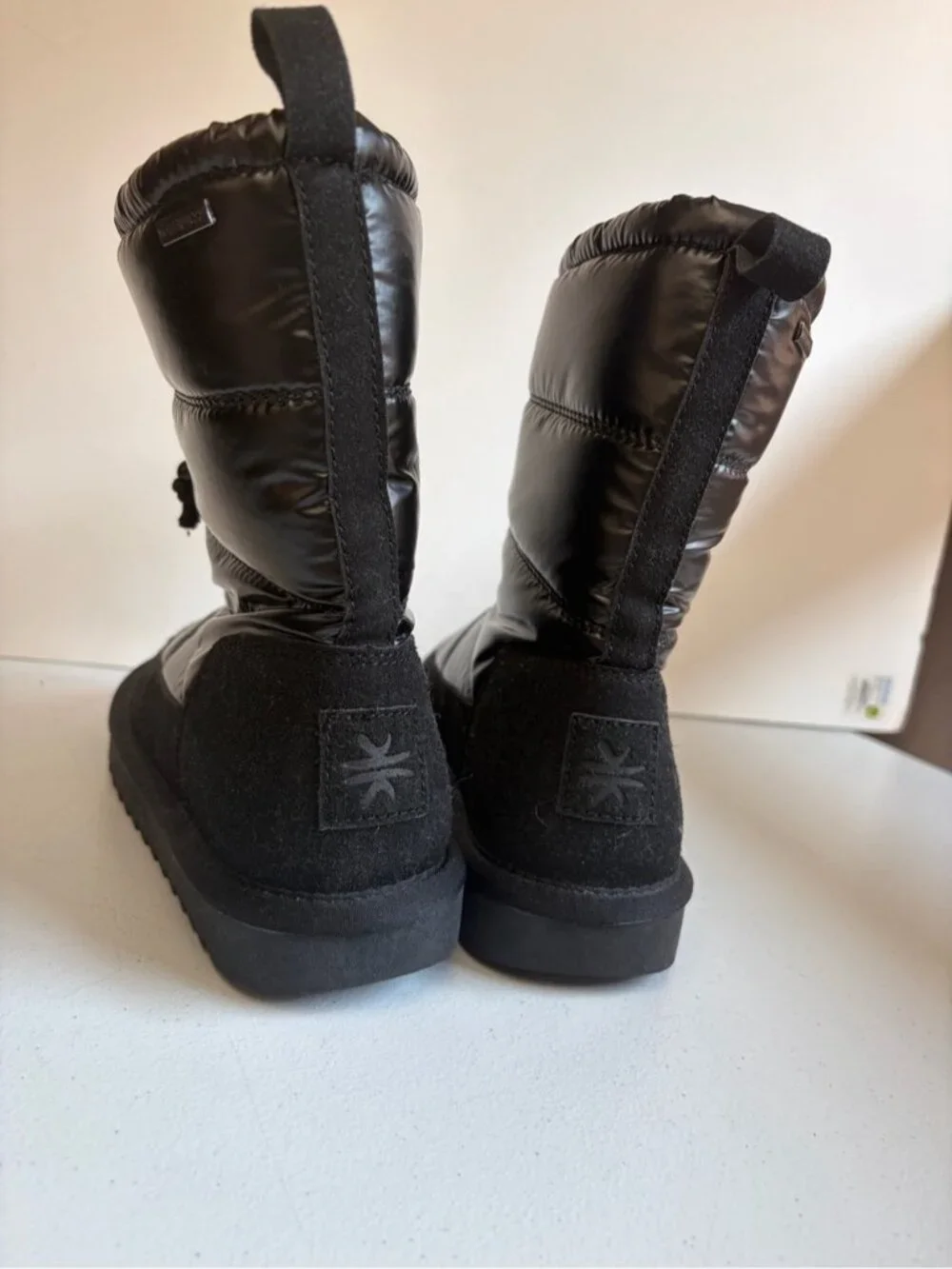 Kuiper Waterproof Black Winter Puffer Boots Womens size 9 Faux Fur Lined New